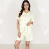 Anna-Kaci Lounge Women's Gingham Short Sleeve Pajama Set with Contrast Buttons and Matching Shorts - 2 of 4