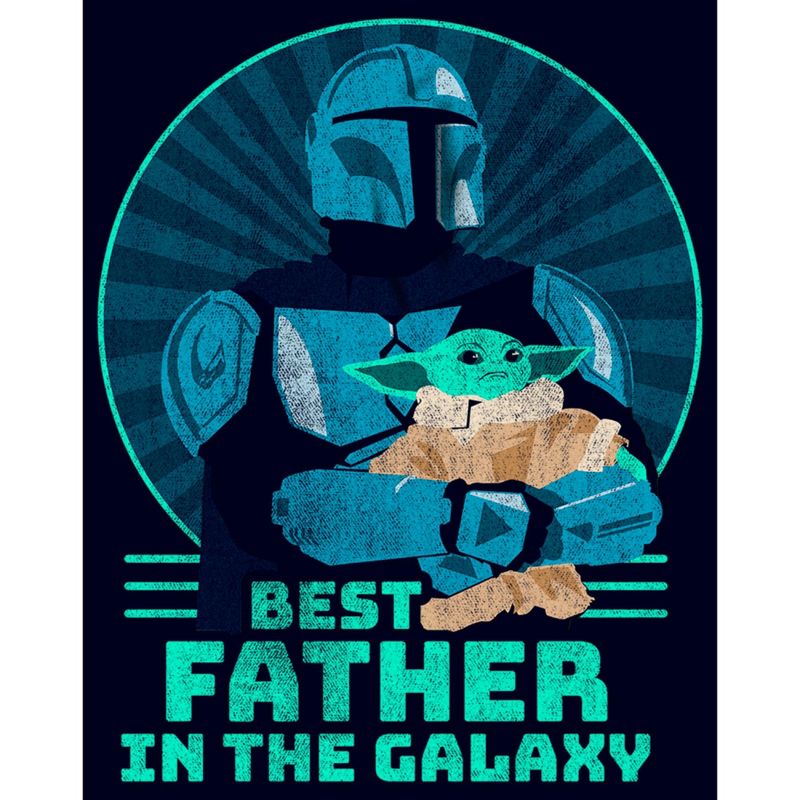 Men's Star Wars The Mandalorian Father's Day Best Father in the Galaxy T-Shirt, 2 of 6