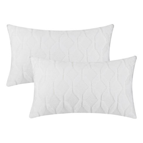 2PCS Decorative Pillows Quilted Square Throw Pillows Insert Couch Pillows