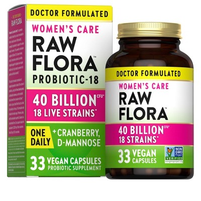 Raw Flora Probiotics for Women | 40 Billion CFU | 33 Vegan Capsules | by Nature's Truth