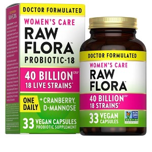 Raw Flora Probiotics for Women | 40 Billion CFU | 33 Vegan Capsules | by Nature's Truth - 1 of 4