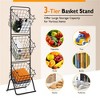 FURNIinspire Kitchen Racks 3 Tier Fruit Basket Stand, Steel Food Storage Rack Removable Wire Bowls with Non-Slip Pads, Black, 11"*12"*42.5" - 4 of 4