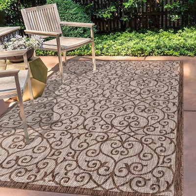 JONATHAN Y Madrid Vintage Filigree Textured Weave Indoor/Outdoor Area Rug
