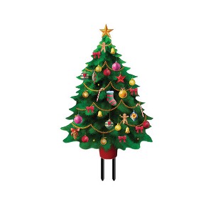 Briarwood Lane Decorated Christmas Tree Metal Yard Art 28.5x15.25 For Christmas Metal Art - 1 of 3