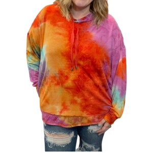 Women's Bright Tie Dye Pullover Hoodie - Jodifl - 1 of 4