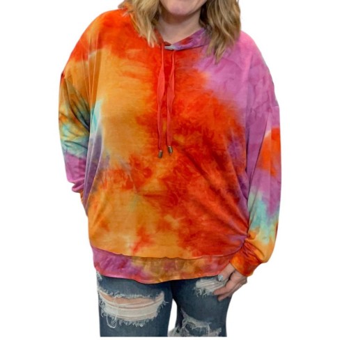 Bright tie dye hoodie sale