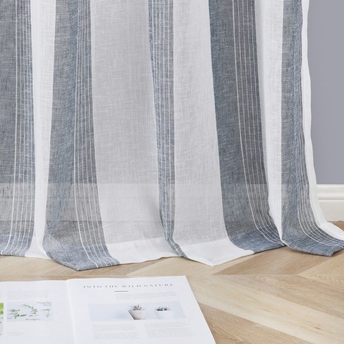 Trinity Sheer Stripe Curtains For Living Room Bedroom Window Grommet Voile  Drapes, 2 Panels : Target