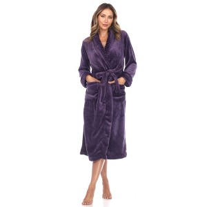 Women's Super Soft and Cozy Lounge Robe  - White Mark - 1 of 4