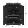 USIKEY Corner Cabinet with 2 Doors and Storage Shelves, Free-Standing Corner Cabinet for Bathroom, Living Room, Kitchen, Bedroom, Black - 3 of 4