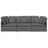 vidaXL Modular Fabric Sofa in Dark Gray - Durable Metal Frame Couch with Customizable Sections for Living Room/Lounge Seating Furniture - 4 of 4