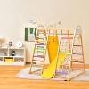 Costzon Indoor Jungle Gym, 8-in-1 Montessori Climbing Set for Toddlers with Slide, Rock Wall, Net, Monkey Bars, Wooden Playset for Ages 3–6 - 2 of 4