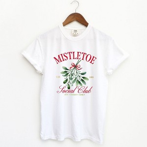 Simply Sage Market Women's Mistletoe Social Club Short Sleeve Garment Dyed Tee - 1 of 4