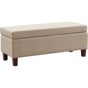 Ornavo Home Hamilton Long Bench Storage Ottoman with Easy Lift Hinge Lid - 1 of 4