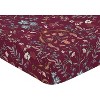 Sweet Jojo Designs Girl Baby Fitted Crib Sheet Boho Floral Wildflower Red Orange and Blue - 3 of 4