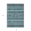 Teal Blue Ivory And Gray Southwestern Washable Indoor Outdoor Area Rug - 3 of 4