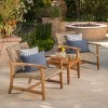 Patio Chairs Set Of 2,Wood Patio Arm Chair With Wicker Seat,Outdoor Patio Furniture,Arm Chair For Patio,Garden-Cuddlewood - 2 of 4