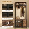 Resenkos 5-In-1 Hall Tree - Entryway Bench with Shoe Storage, Coat Rack, 3 Shelves & 2 Fabric Drawers, - 4 of 4