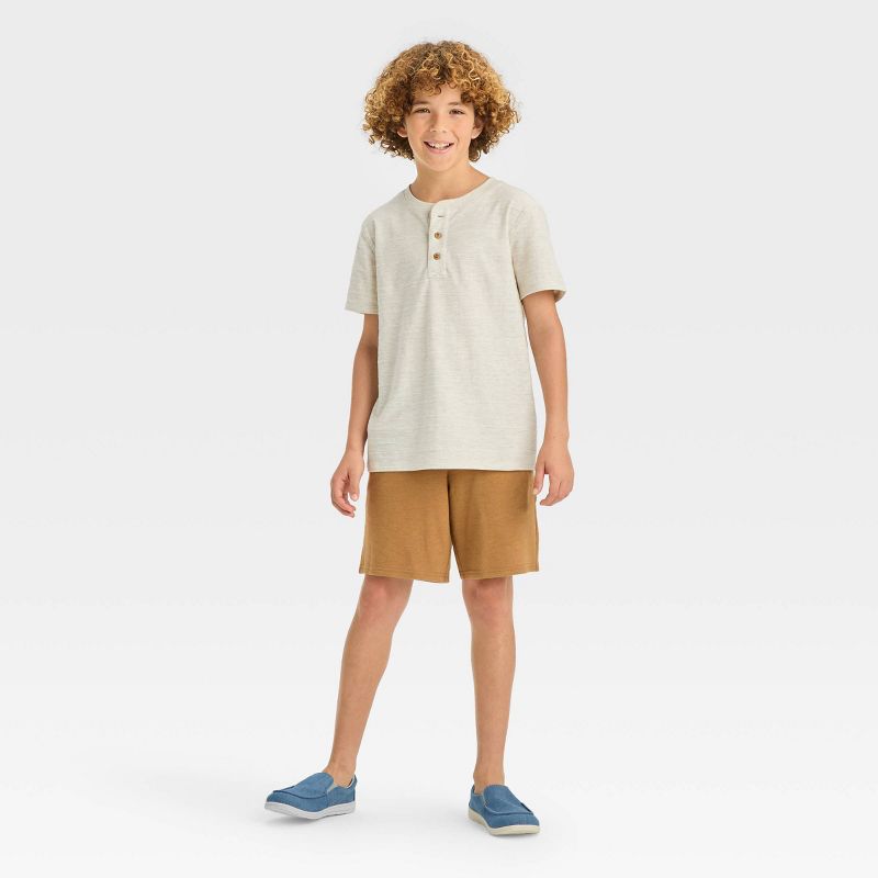 Boys' Short Sleeve Jacquard Henley Shirt - Cat & Jack™, 4 of 5