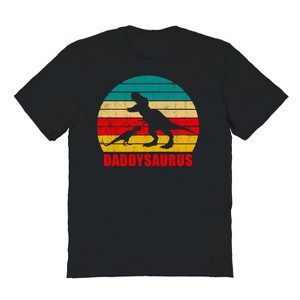 Rerun Island Men's Daddysaurus Short Sleeve Graphic Cotton T-Shirt - Black M - 1 of 3