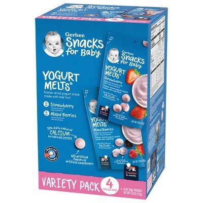 Gerber Yogurt Melts 4pk Strawberry &#38; Mixed Berries Freeze-Dried Snacks Variety Pack - 4oz_2