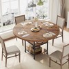 Round Dining Table for 4-6, Wooden Round Kitchen Table,3-Layer Modern Dinner Table with Storage Shelves, for Dining Room, Living Room(Table Only) - 4 of 4