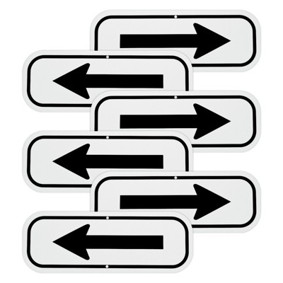 Unique Bargains Aluminum Reflective Outdoor Lawn Arrow Sign 6 Pcs