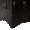 Set of 3 Traditional Wood Trunks Brown - Olivia & May: Distressed Finish, No Assembly, Decorative Storage - 3 of 4