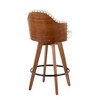 Mid-Century Counter Stool with Swivel, Wood and Faux Leather Seat for Kitchen or Dining (Set of 1) - 3 of 4