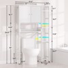 Aheaplus 7-Tier Bathroom Organizer Cabinet with Doors and 4 Hooks, Over The Toilet Storage Cabinet with Adjustable Shelf - 4 of 4