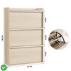 Shoe Cabinet with 3 Flip Drawers FreeStanding Shoe Storage  Wooden Shoe Organizer with Adjustable Shelf - 2 of 4