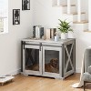Acekool Dog Crate End Table - Sliding Barn Door & Flip Top Design - 4 of 4