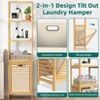 Acoinel 4-tier Bamboo Tilt-out Cabinet Laundry Hamper With Basket, Shelves - 4 of 4
