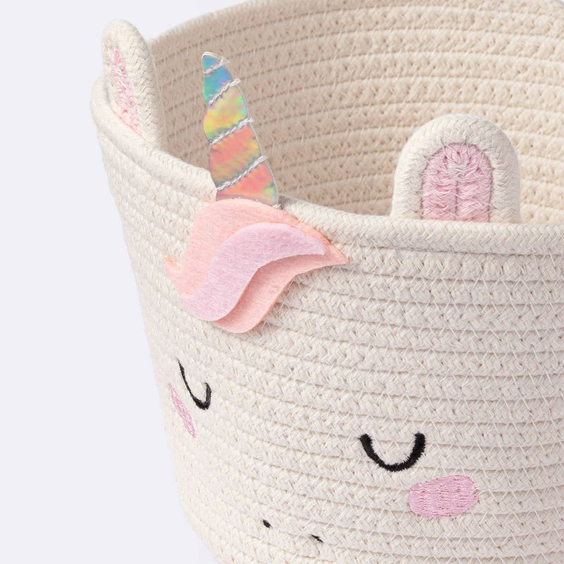 Coiled Rope Forest Animal Small Round Storage Basket - Unicorn - Cloud Island&#8482;, 4 of 6