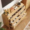 Dresser for Bedroom with 7 Drawers, Modern Chest of Drawers with Metal Handle, Wooden Dresser TV Stand, Closet Clothes Storage Organizer, Oak - 3 of 4