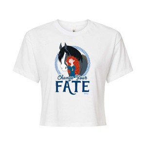Women's - Disney - Merida & Angus Change Your Fate Cropped Graphic T-Shirt - 1 of 4