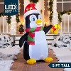 Paaaawaters 5 FT Christmas Inflatable Penguin Decoration, Blow Up Yard Decoration Holiday Life-Size with Built-in LEDs - 2 of 4