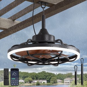 Arceso 20" Modern Outdoor Ceiling Fan with Light - Remote & App Control, 6 Speeds, 3 Color Temperatures for Patio, Entryway, Outdoor - 1 of 4