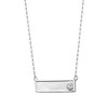 "White Gold Plated Bar Necklace Adorned with Lab-Created Colored Cubic Zirconia – A Chic and Vibrant Jewelry Piece" - 3 of 3
