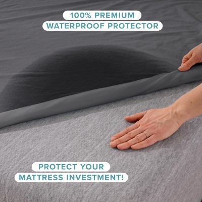 Twin XL Gray Waterproof Cotton Mattress Protector