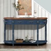 52" Retro Console Table with Solid Wood Frame, 2 Drawers and Open Shelf,Entryway or Sofa Table for Hallway or Living Room-Maison Boucle - 2 of 4