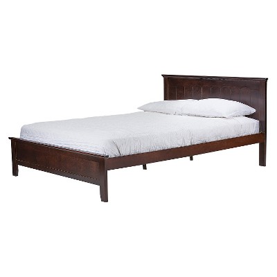 Twin Schiuma Wood Contemporary Bed Cappuccino - Baxton Studio