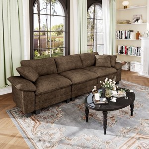 Captiva Designs 123.6" Cloud Modular Sofa, 3-Seater Deep Seat Sectional Couch for Living Room - 1 of 4