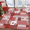 Red Christmas Rubber Backing Striped Printed Area Rugs for Living Room Washable Low Pile Foldable Non-Shedding Kitchen Mats Christmas 8x10ft - 3 of 4