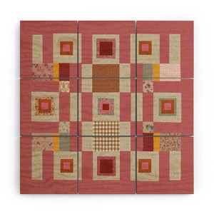 Megan Galante Pink Cottage Quilt Wood Wall Mural - society6 - 1 of 2