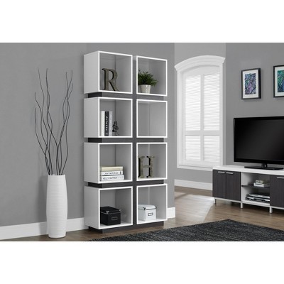 TOAOTBNBO 8 Cube Bookshelf with Storage Cabinet, Upright Bookcase with Polish Finish Display Freestanding Book Shelf for Home, White