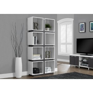 TOAOTBNBO 8 Cube Bookshelf with Storage Cabinet, Upright Bookcase with Polish Finish Display Freestanding Book Shelf for Home, White - 1 of 4