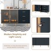 60'' Sideboard Buffet Cabinet,Freestanding Storage Cabinet with 3 Drawer & Glass Door,Wood Buffet Sideboard,Console Table - 2 of 4