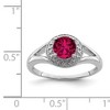 Black Bow Jewelry Sterling Silver .01 Ctw Diamond & Round Created Ruby Ring - 4 of 4