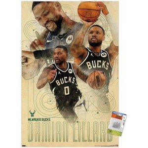 Trends International NBA Milwaukee Bucks - Damian Lillard 24 Unframed Wall Poster Prints - 1 of 4