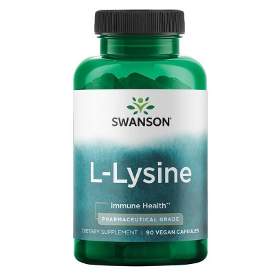 Swanson Dietary Supplements Pharmaceutical Grade L-Lysine 500 mg Veggie Capsule 90ct.